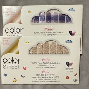Sealed Color Street Petite Nail Strips in Purple and Gold Glitter